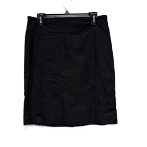 Margaret M Pencil Skirt Stretch Black Print Business Career Wear Women sz Medium